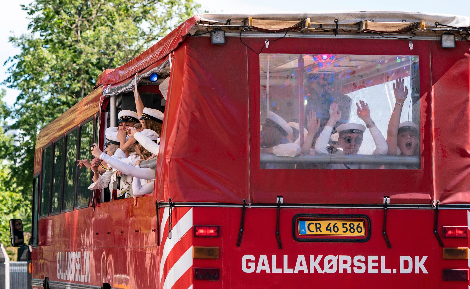 Studenter på buss i Malmö 2020.