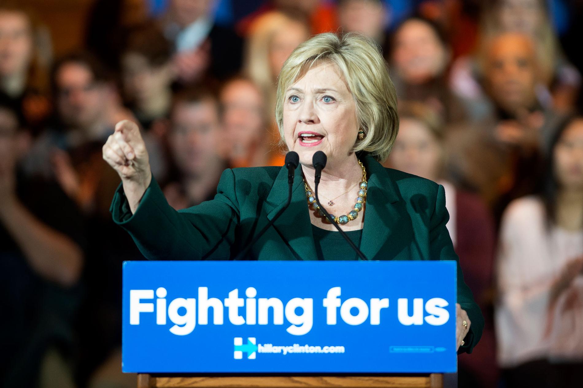 Clinton under ett kampanjmöte i Nebraska tidigare i veckan.