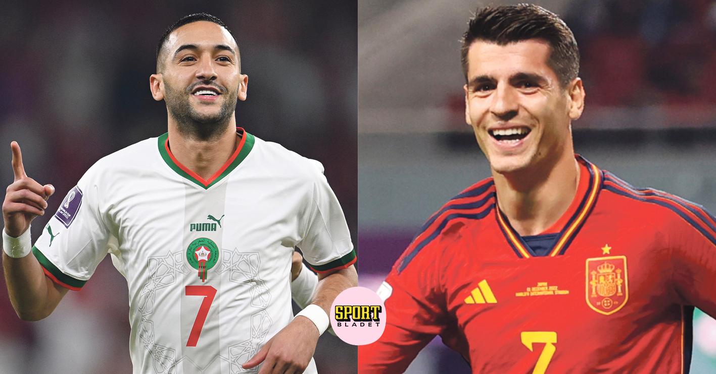 Marocko möter Spanien i åttondelsfinal i fotbolls-VM 2022. 