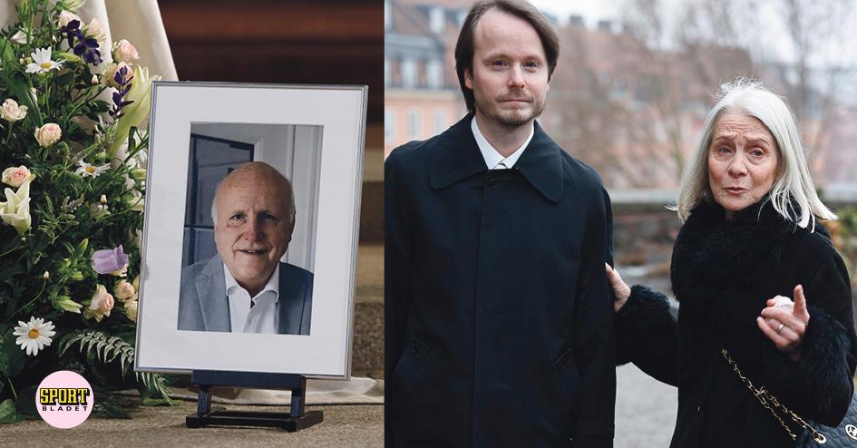 Ici, la famille et les amis disent au revoir à Arne Hegerfors lors des funérailles