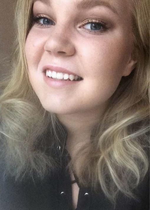Amanda Blixt, 20, var nära att råka ut för en olycka i blixthalkan.