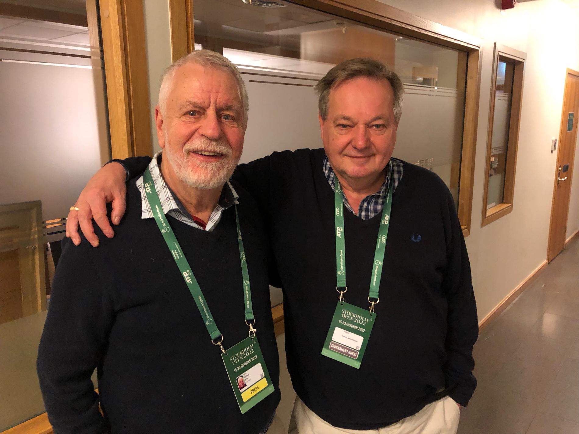 Björn Hellberg, tidigare Radiosporten, och Sven Elofsson, tidigare Smålandsposten. Tillsammans har de bevakat en myriad tennisturneringar världen över.  