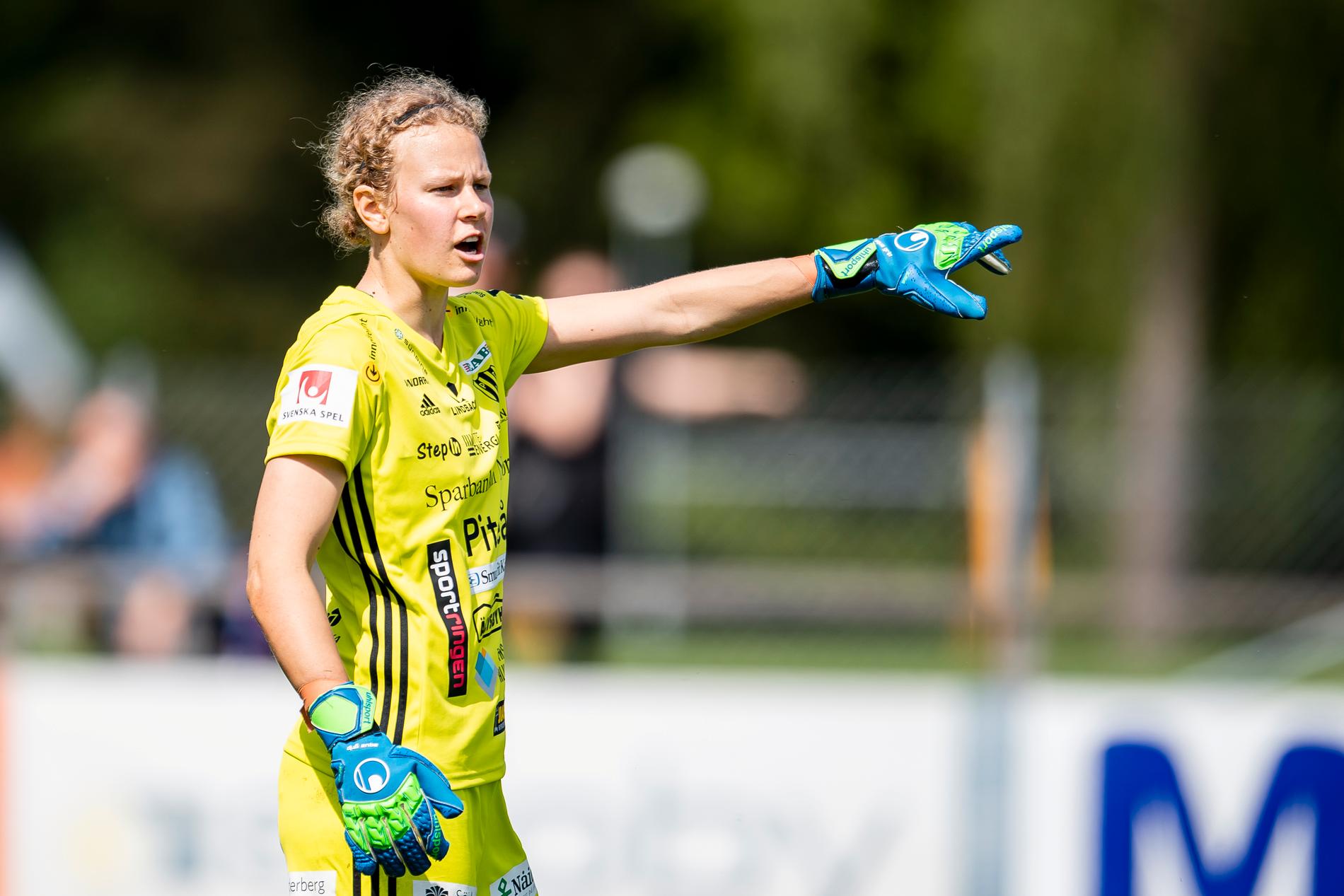 Cajsa Andersson under en match med Piteå.