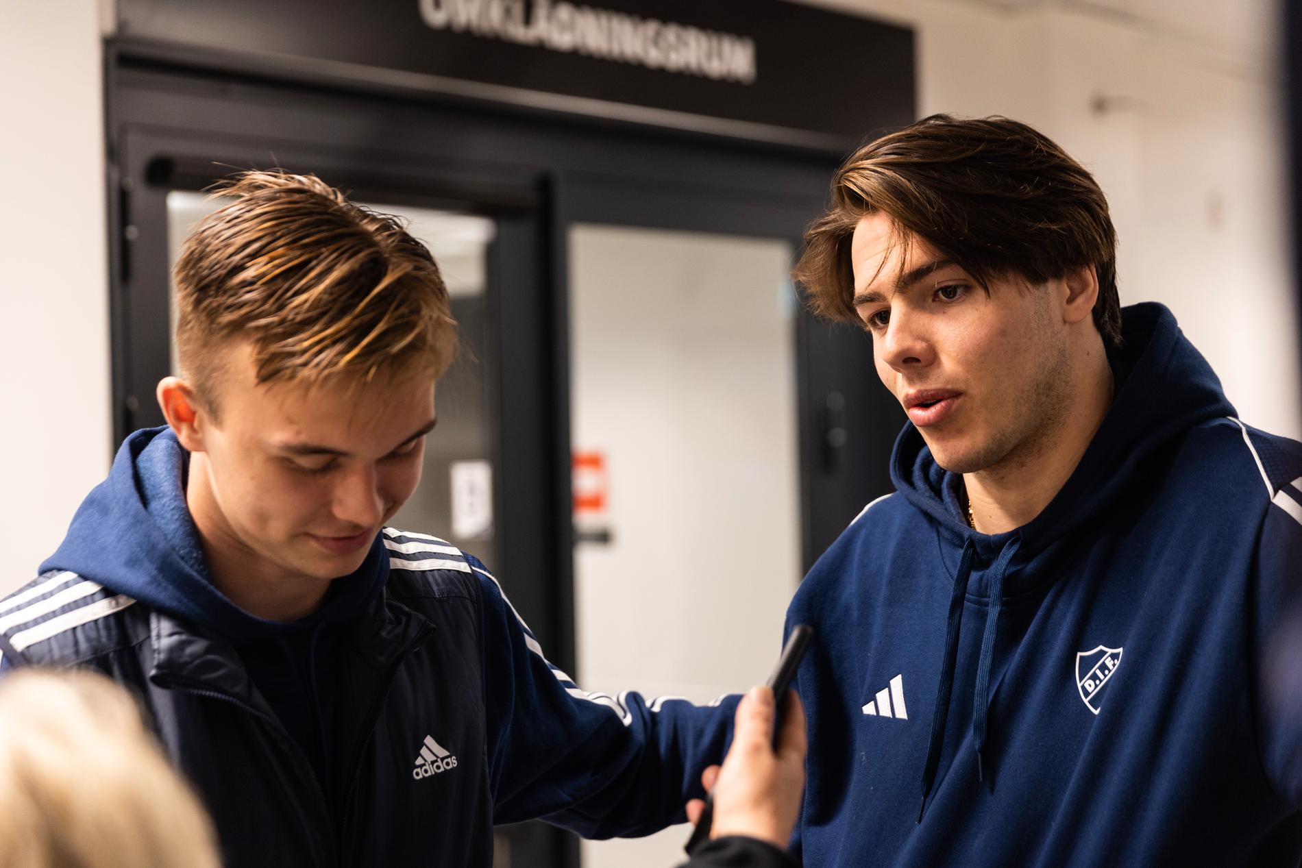 André Picornell och Jacob Widell Zetterström efter matchen mot Sirius.