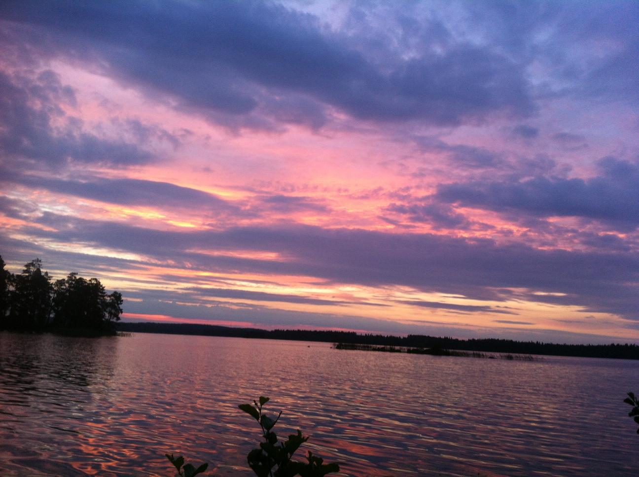 Soluppgång vid Helgasjön, Växjö