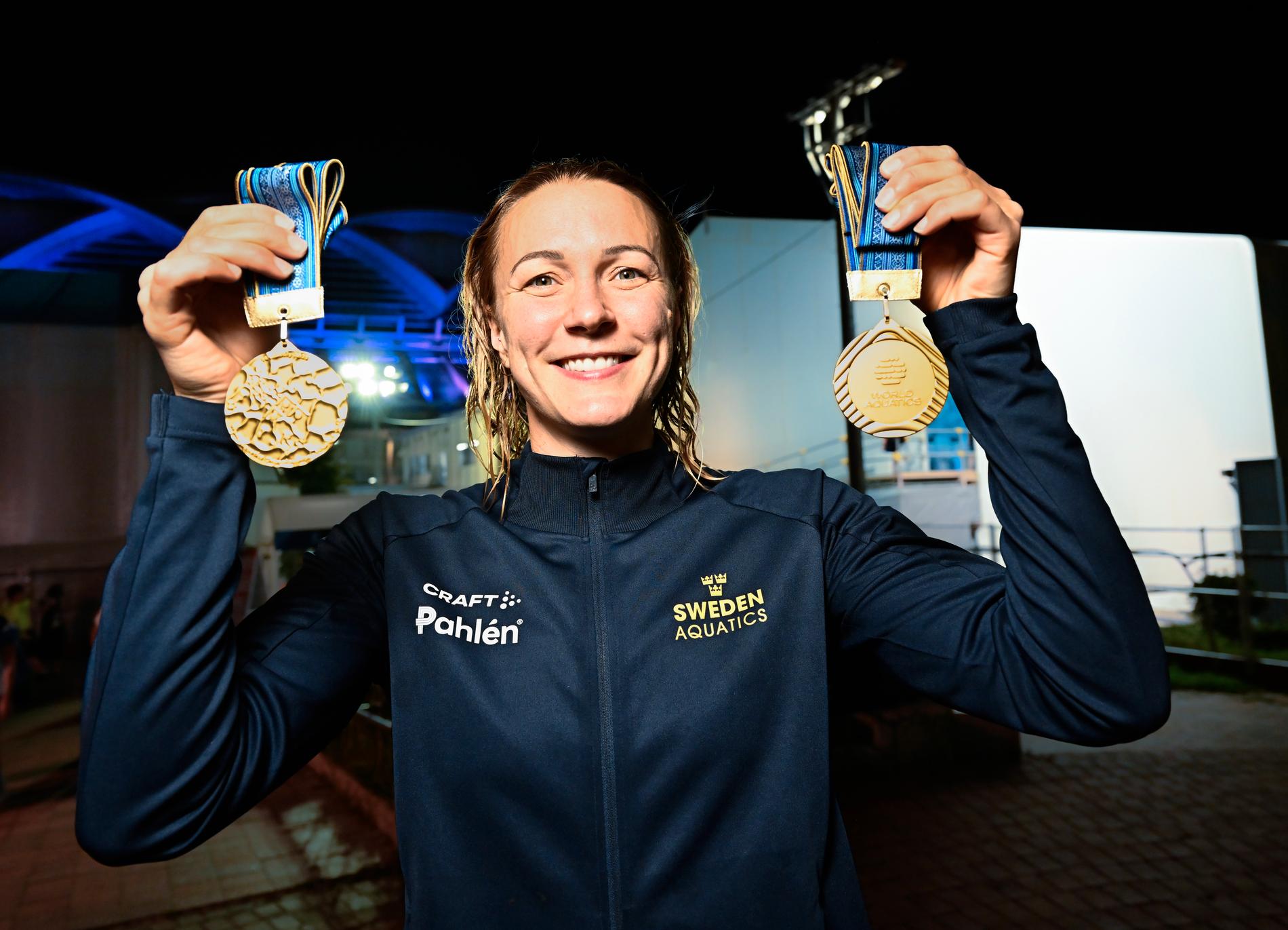Sarah Sjöströms dubbla guldmedaljer från sim-VM i Fukuoka, Japan, i somras kan ge utdelning även på Idrottsgalan. Arkivbild.
