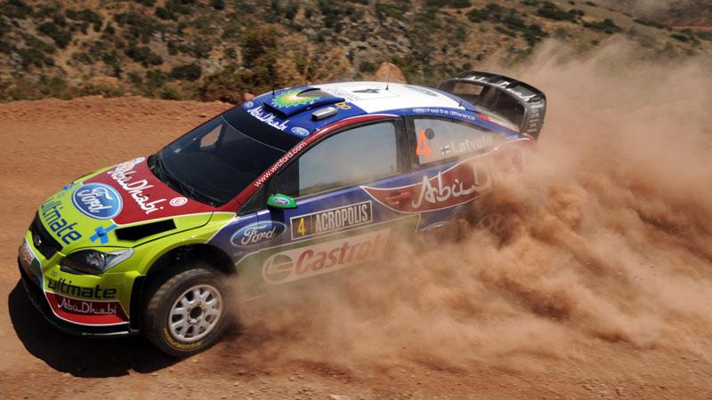 Jari Matti Latvala körde av och tappade mycket tid under den första dagen av Greklands WRC-rally.