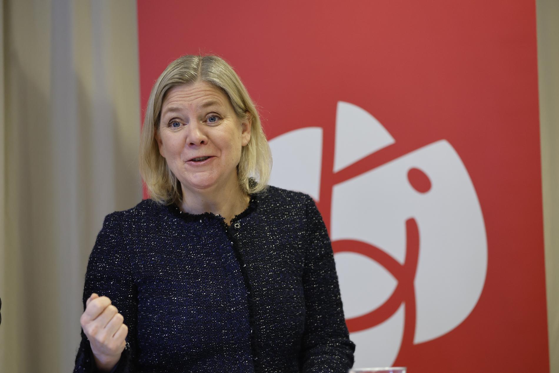 Socialdemokraternas partiledare Magdalena Andersson i december.