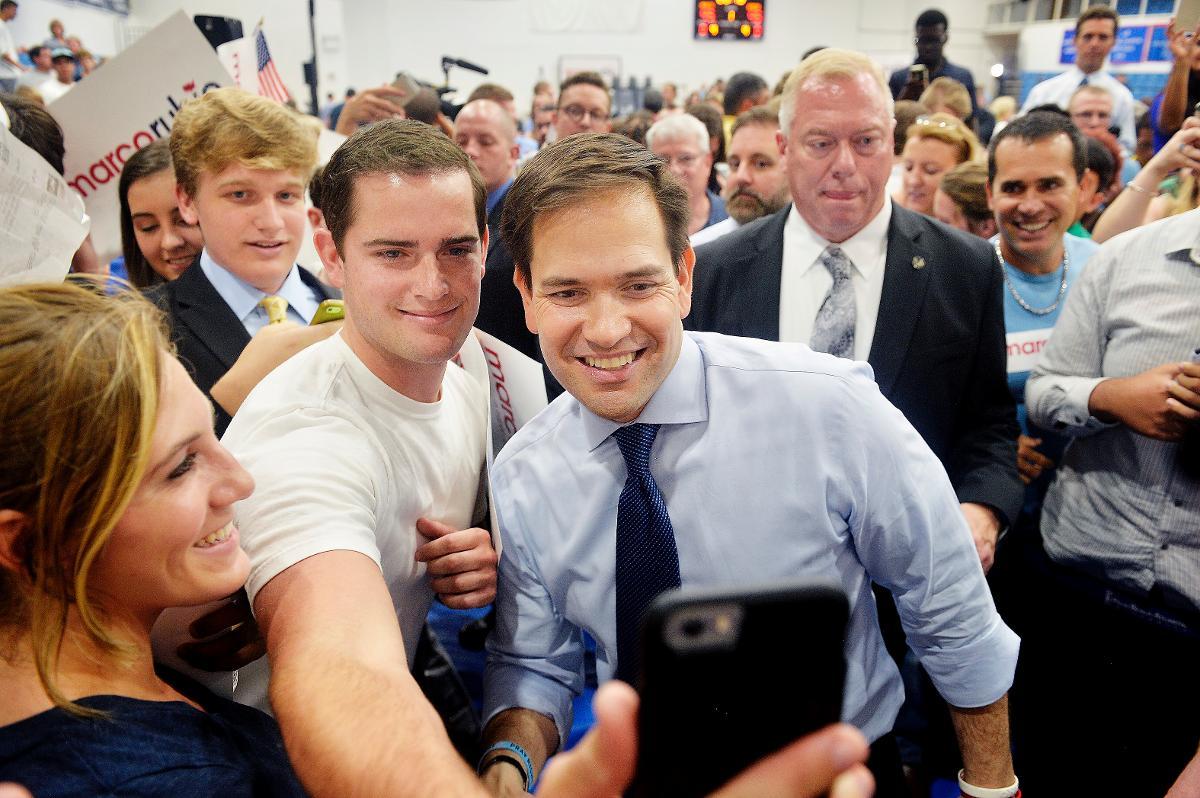 Marco Rubio mötte sina väljare på Palm Beach Atlantic University i Florida.