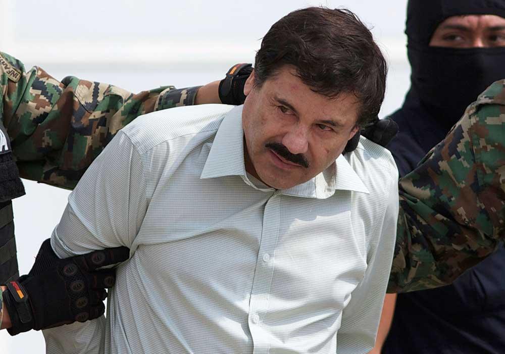 Joaquin "El Chapo" Guzman när han greps förra gången  i februari 2014 i Mexico City.