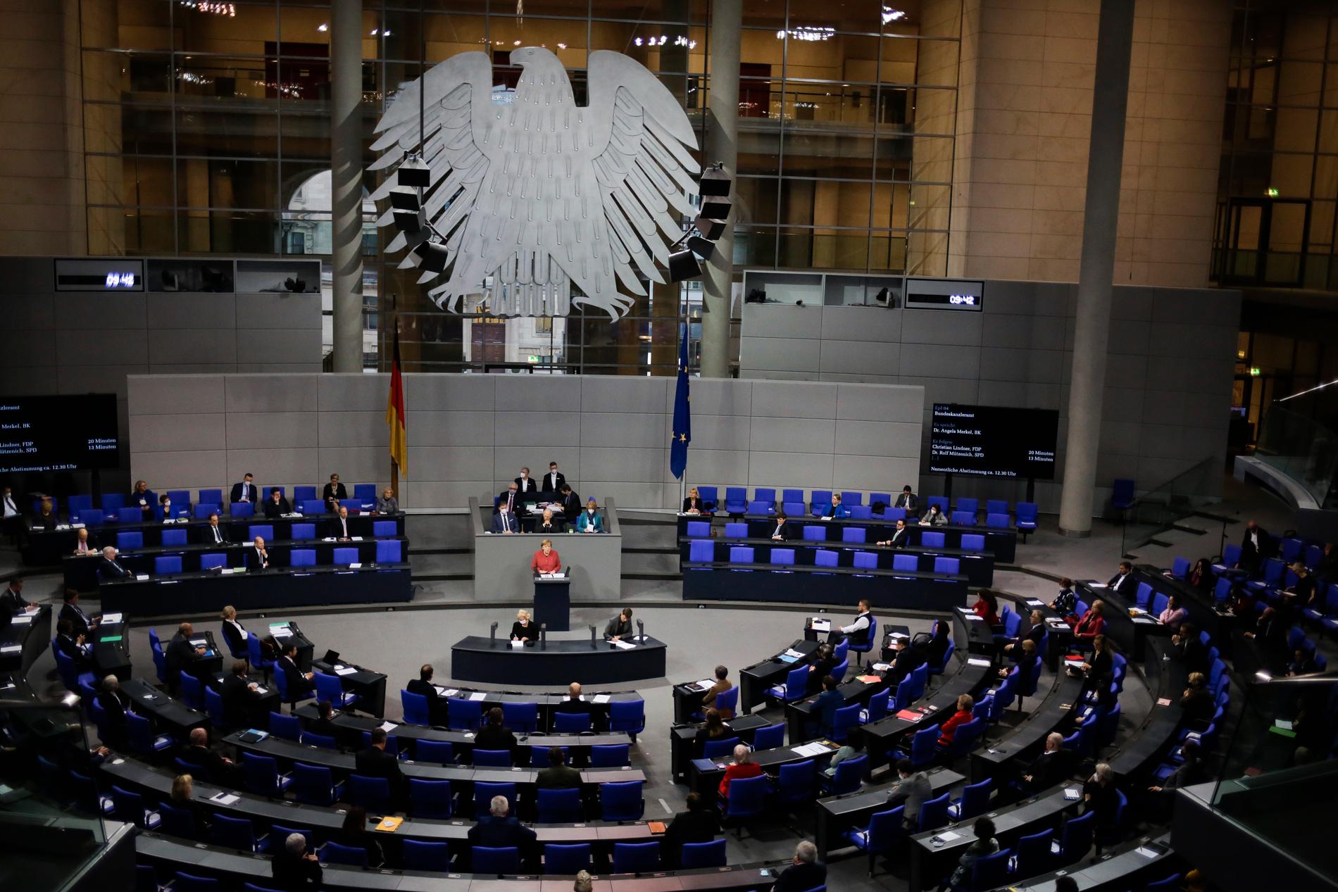 Förbundsdagen i Berlin. Bild från december.