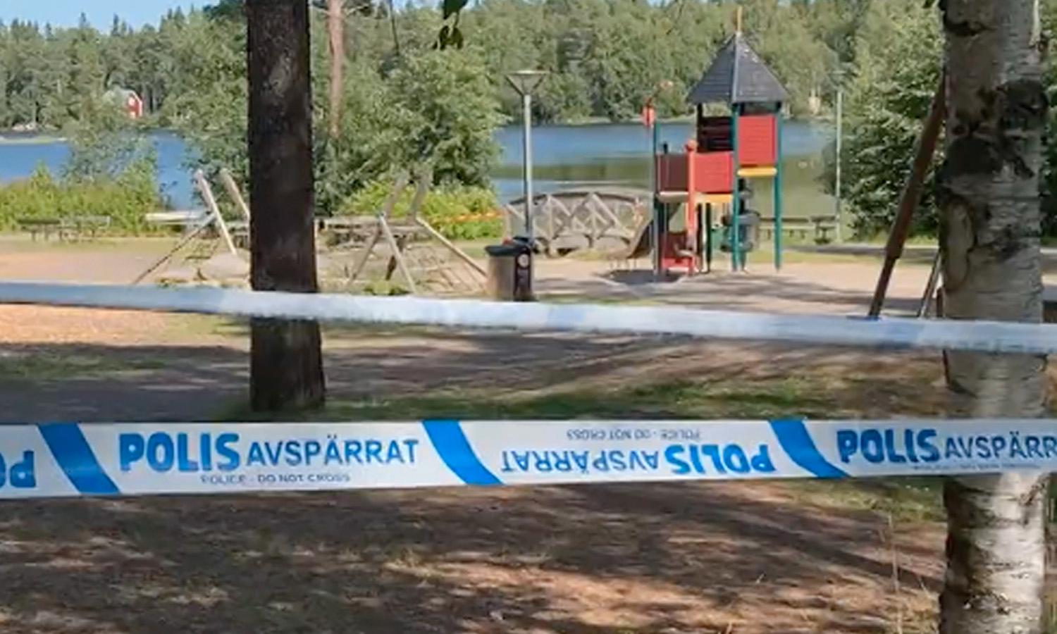 Lekparken i Umeå där ett barn skadades på onsdagen. 