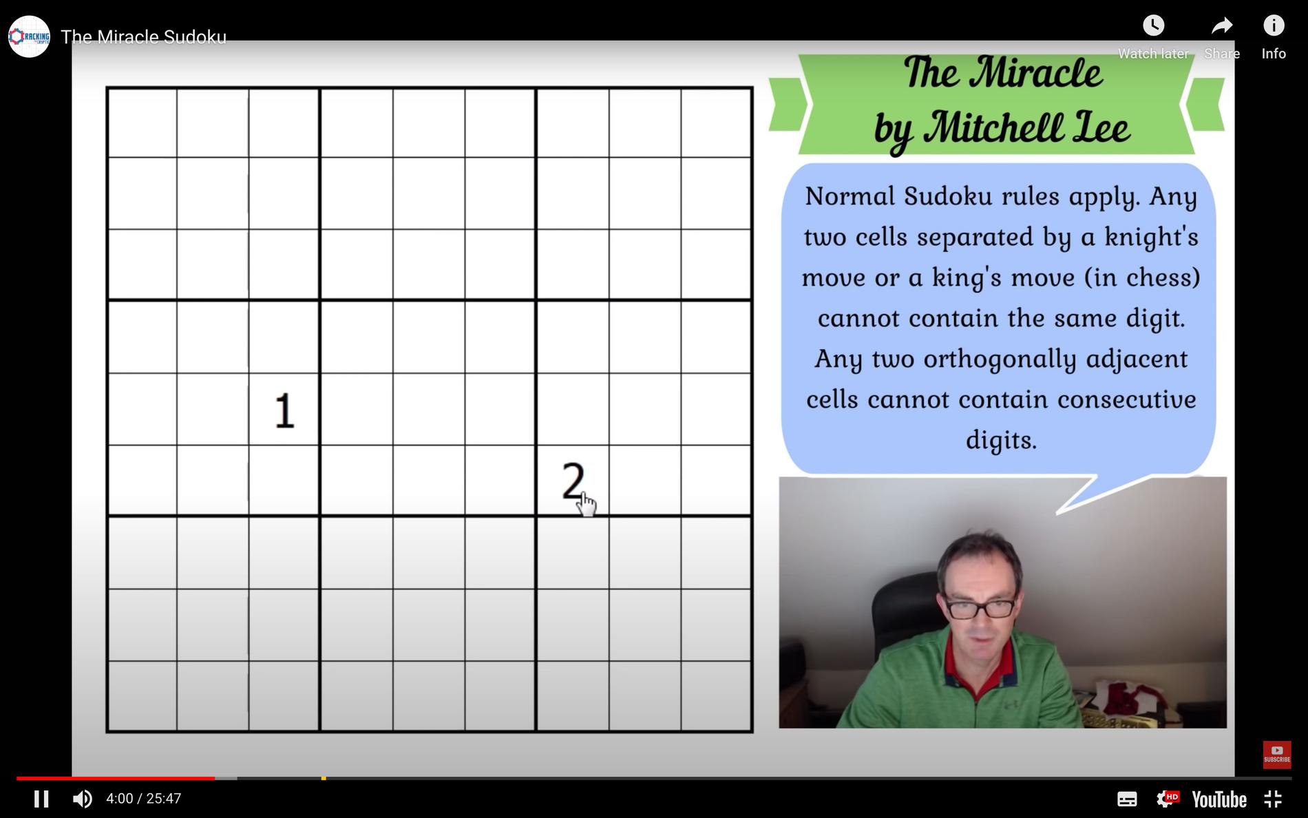 ”The Miracle Sudoku” på Youtube. 