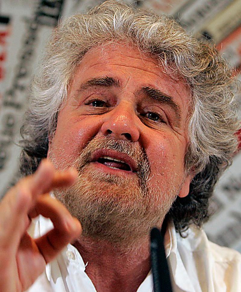 Kontroversiell Italienska Femstjärnerörelsens ledare Beppe Grillo.