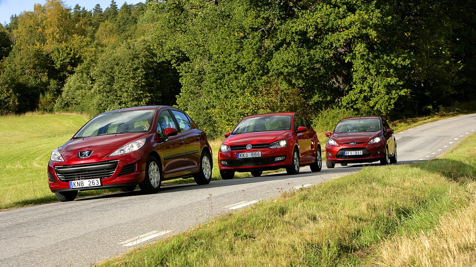 Små dieselbilar som Peugeot 207, VW Polo och Ford Fiesta är snällast mot plånboken. Foto: PER BJÖRN