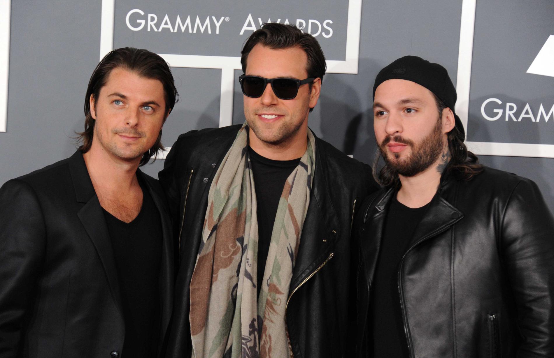 Axel ”Axwell” Hedström, Sebastian Ingrosso och Steve Angello som Swedish House Mafia i februari 2013.