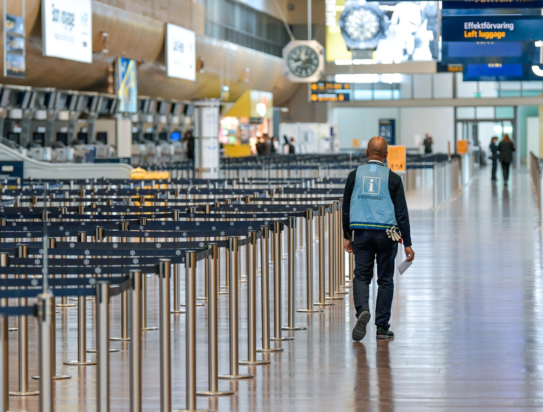 Swedavias flygplatser står i princip öde. Arkivbild.