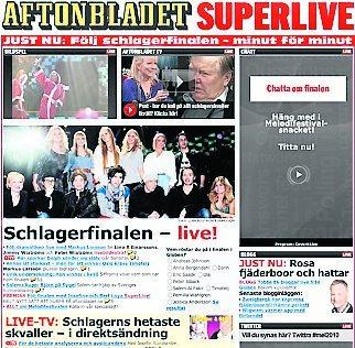 13 mars 2010 Aftonbladet skriver webbhistoria när Superlive har premiär på aftonbladet.se. Med direktrapportering på sajten och i webb-tv är framtiden redan här.