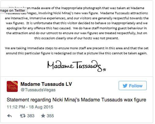 Vaxkabinettet lovar nu i ett uttalande att sätta in extra personal kring Nicki Minajs docka.