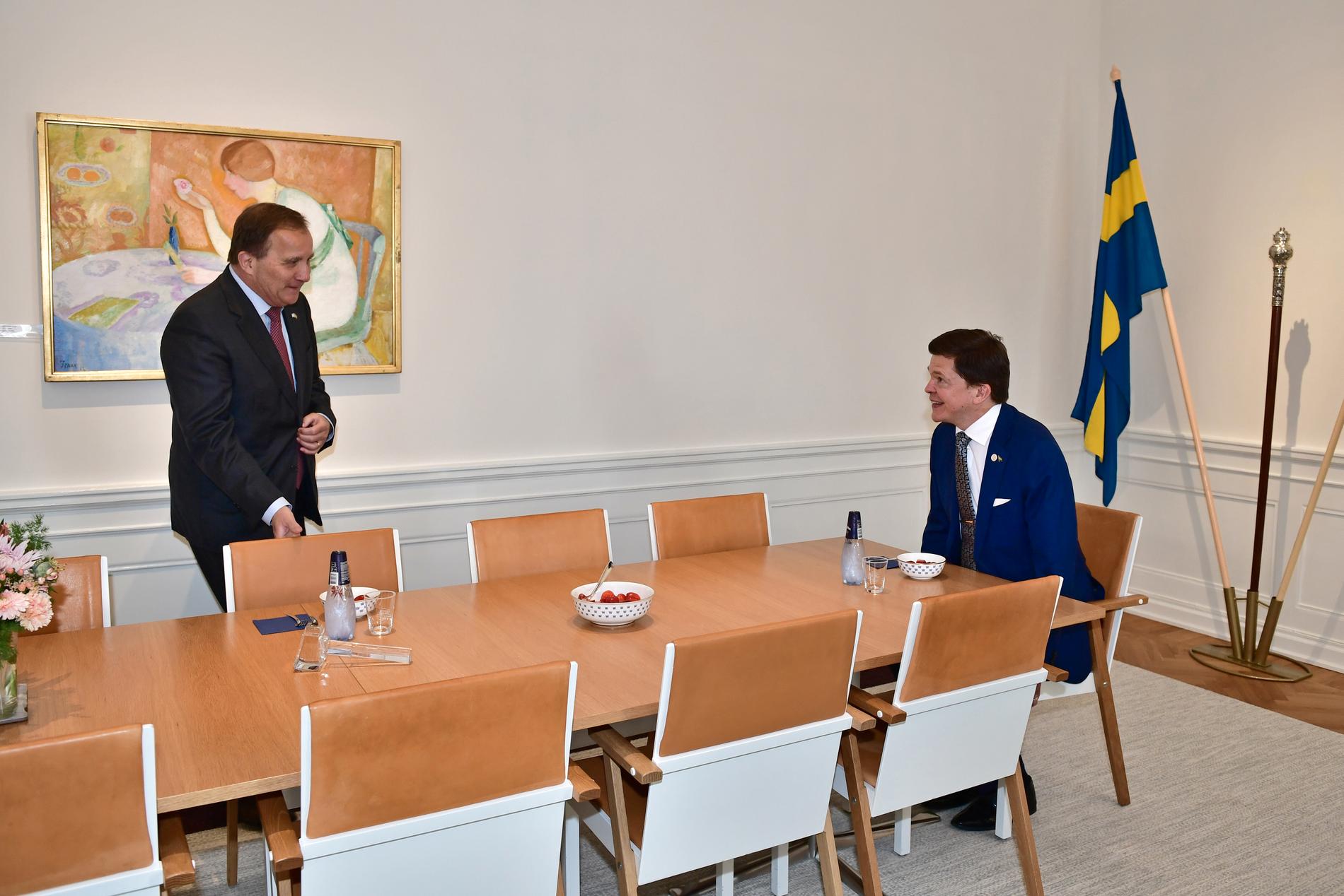 Statsminister Stefan Löfven mötte under tisdagen riksdagens talman Andréas Norlén för att diskutera regeringsbildning i den så kallade talmansrundan. 