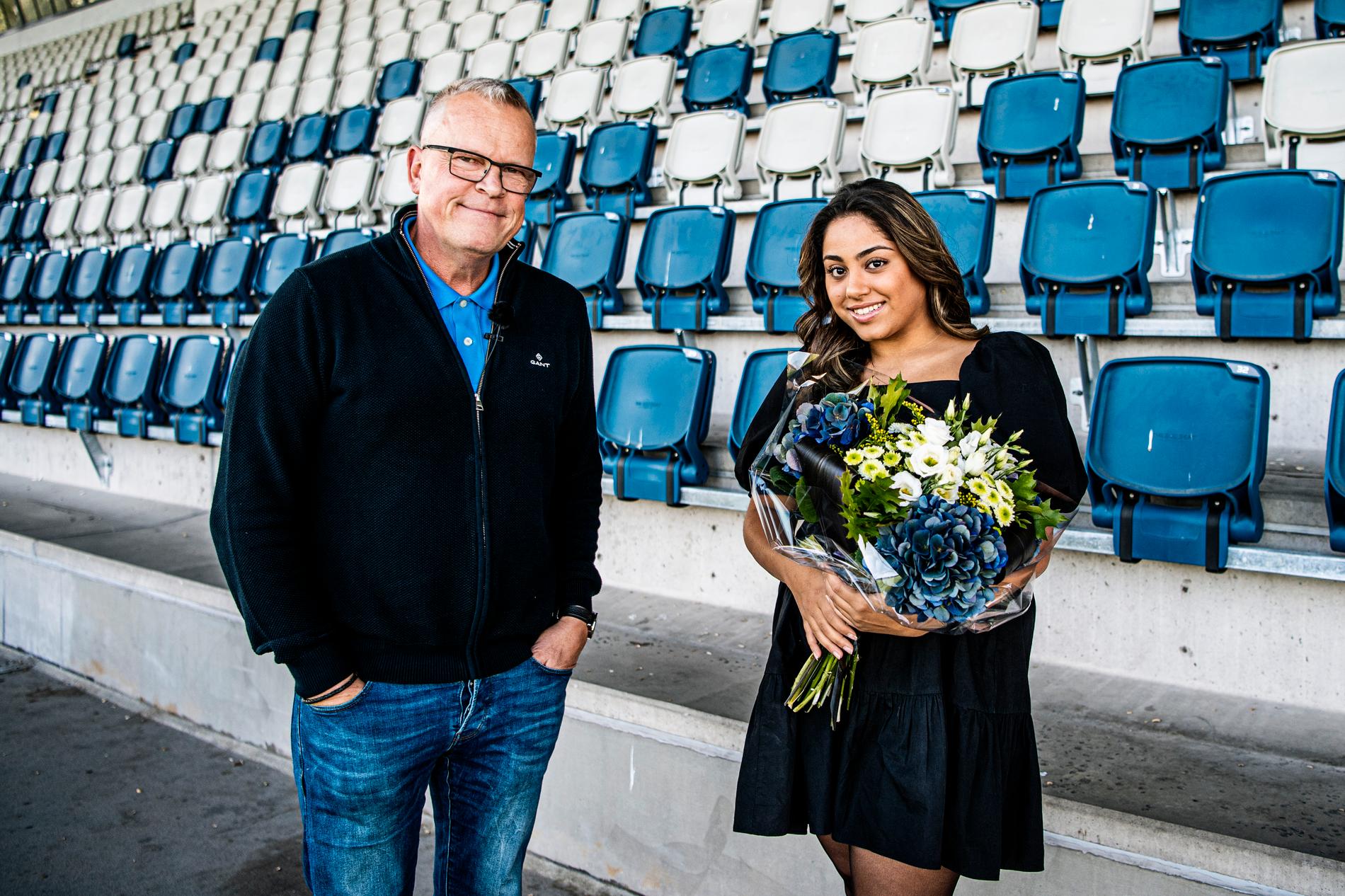 Janne Andersson tillsammans med Albera Jene. 