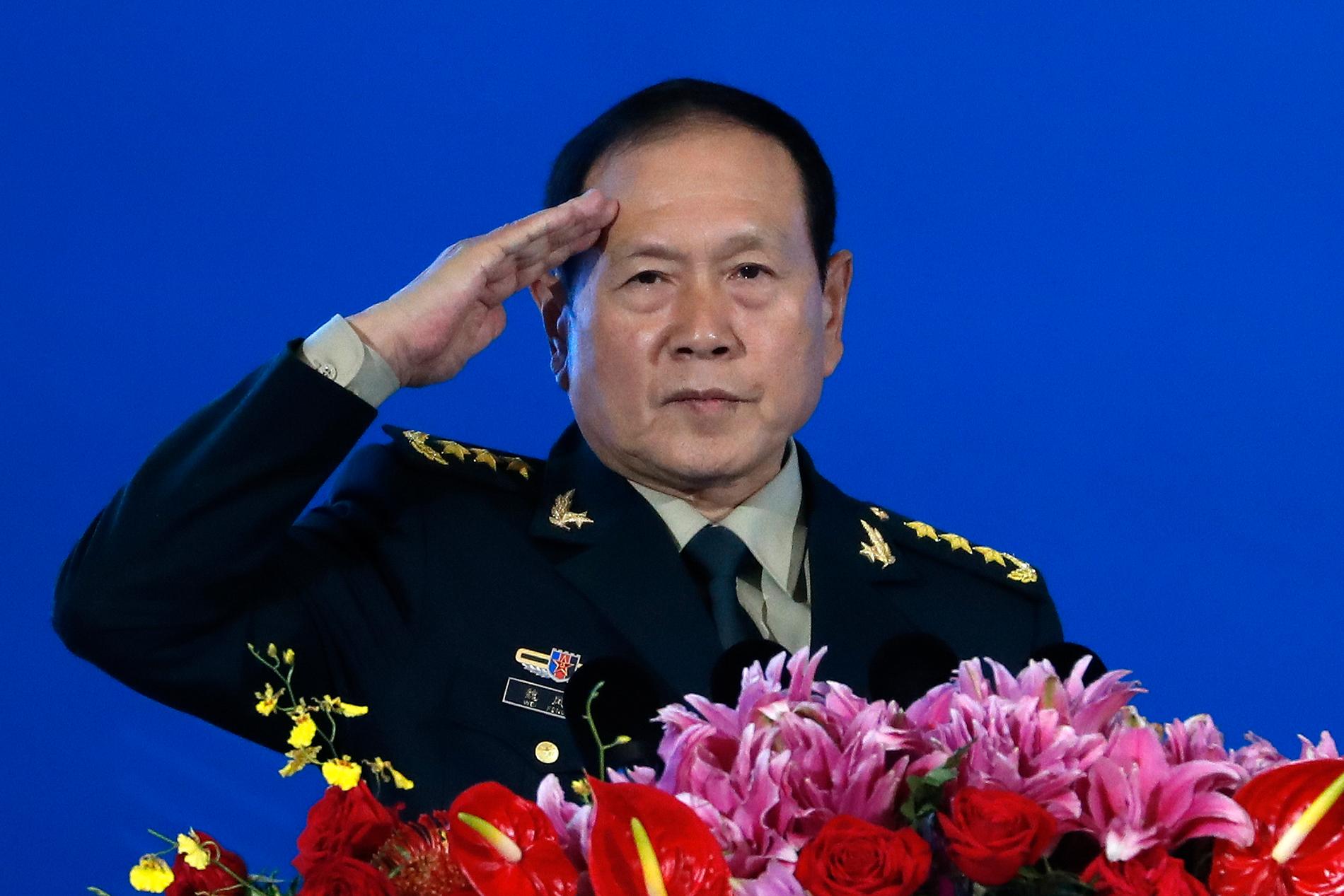 Kinas försvarsminister Wei Fenghe. Arkivbild.