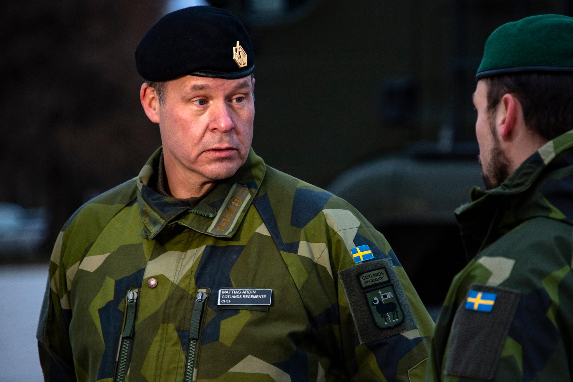 Mattias Ardin, chef för Gotlands regemente.