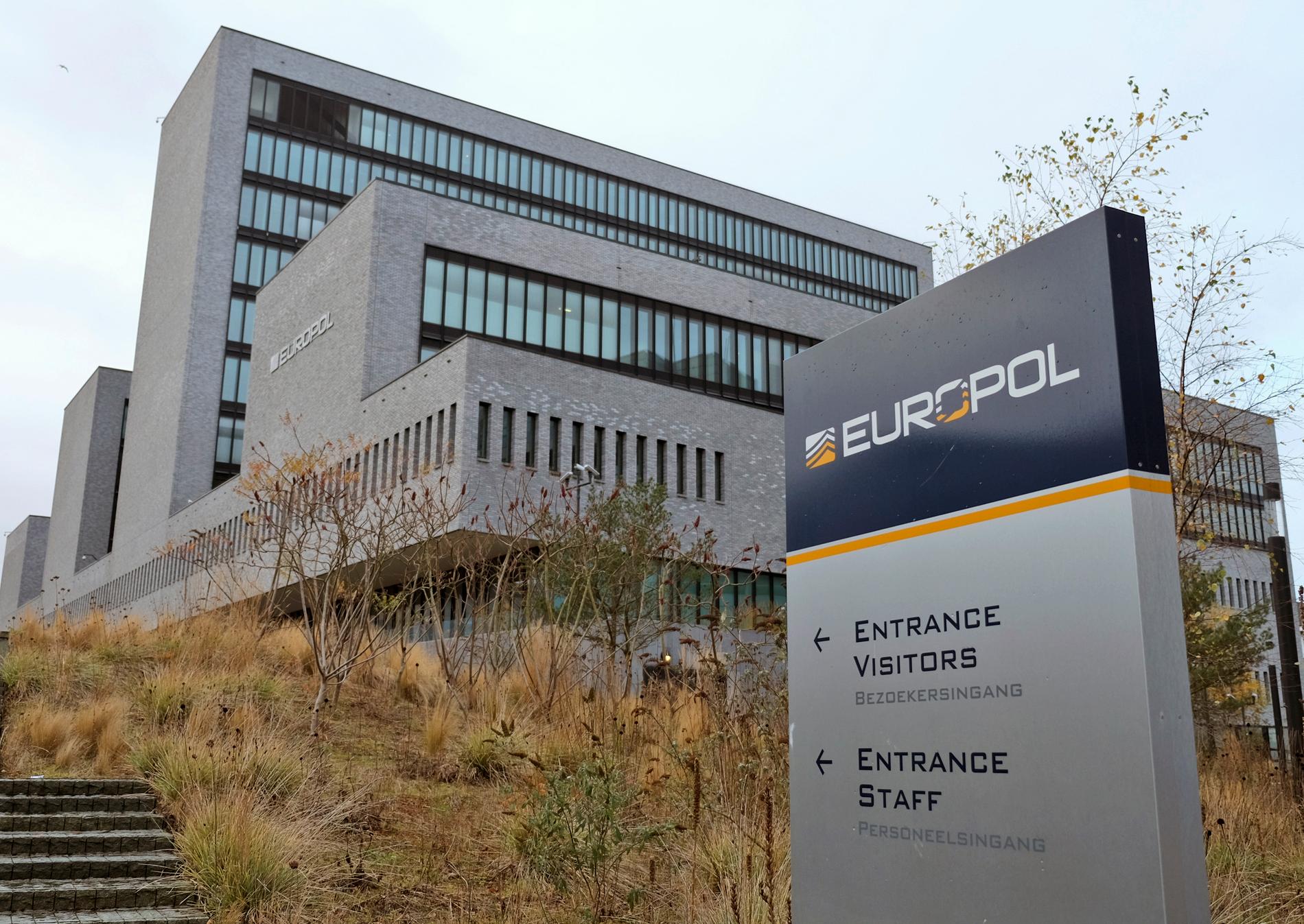 Europols högkvarter i Haag i Nederländerna. Arkivbild.