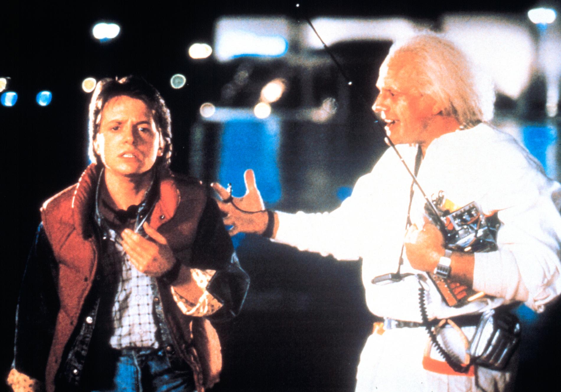 Michael J. Fox och Christopher Lloyd i ”Tillbaka till framtiden”. 