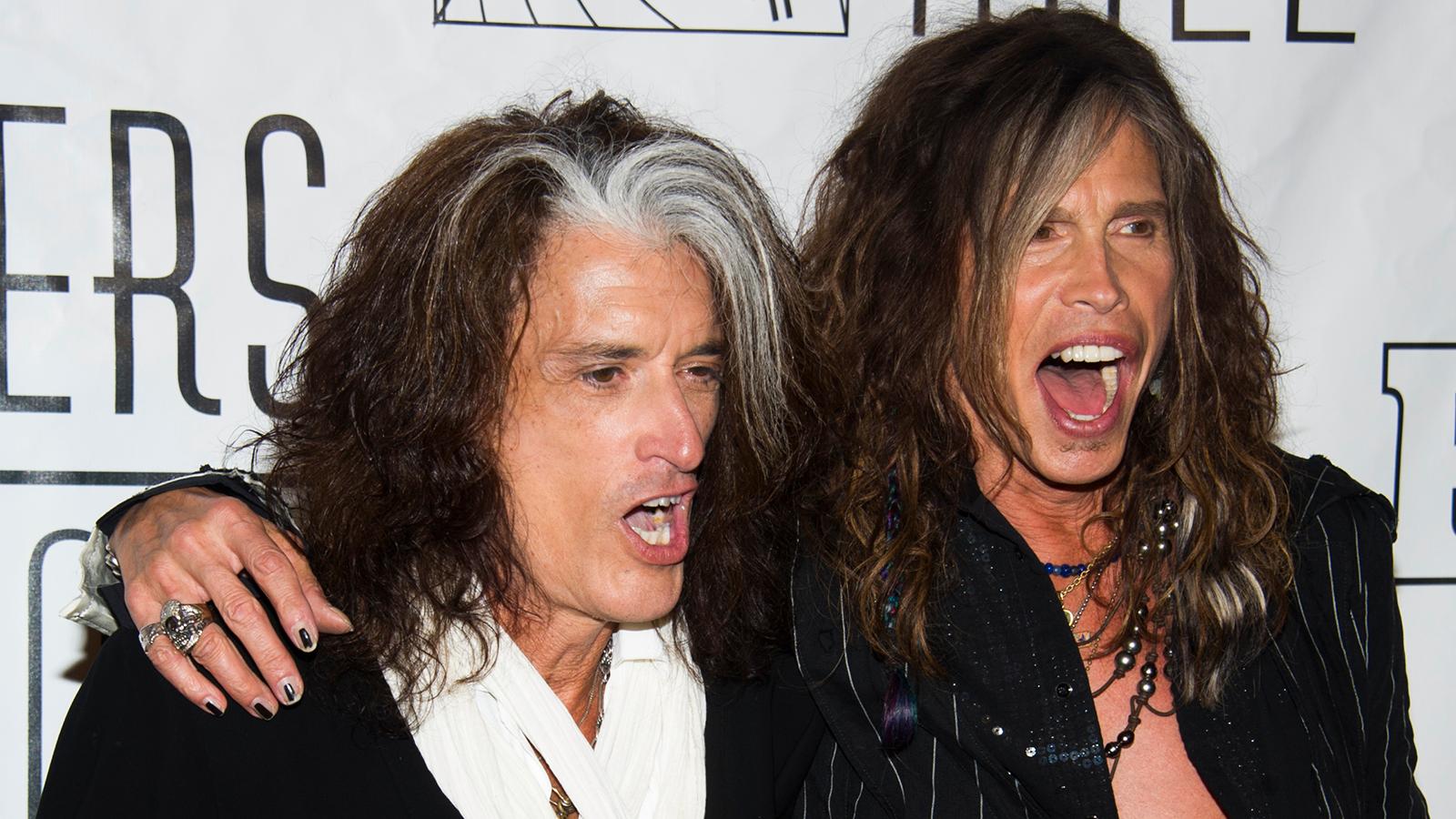 Aerosmith-stjärnorna Joe Perry och Steven Tayler.