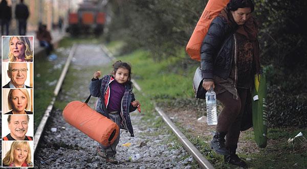 En kvinna med ett barn på väg till ett flyktingläger i Grekland, vid gränsen mot Makedonien. Sverige och EU behöver ett system för familjeåterförening. Annars blir konsekvensen att hela familjer tvingas ut på de farliga vägarna, skriver fem socialdemokratiska EU-parlamentariker.