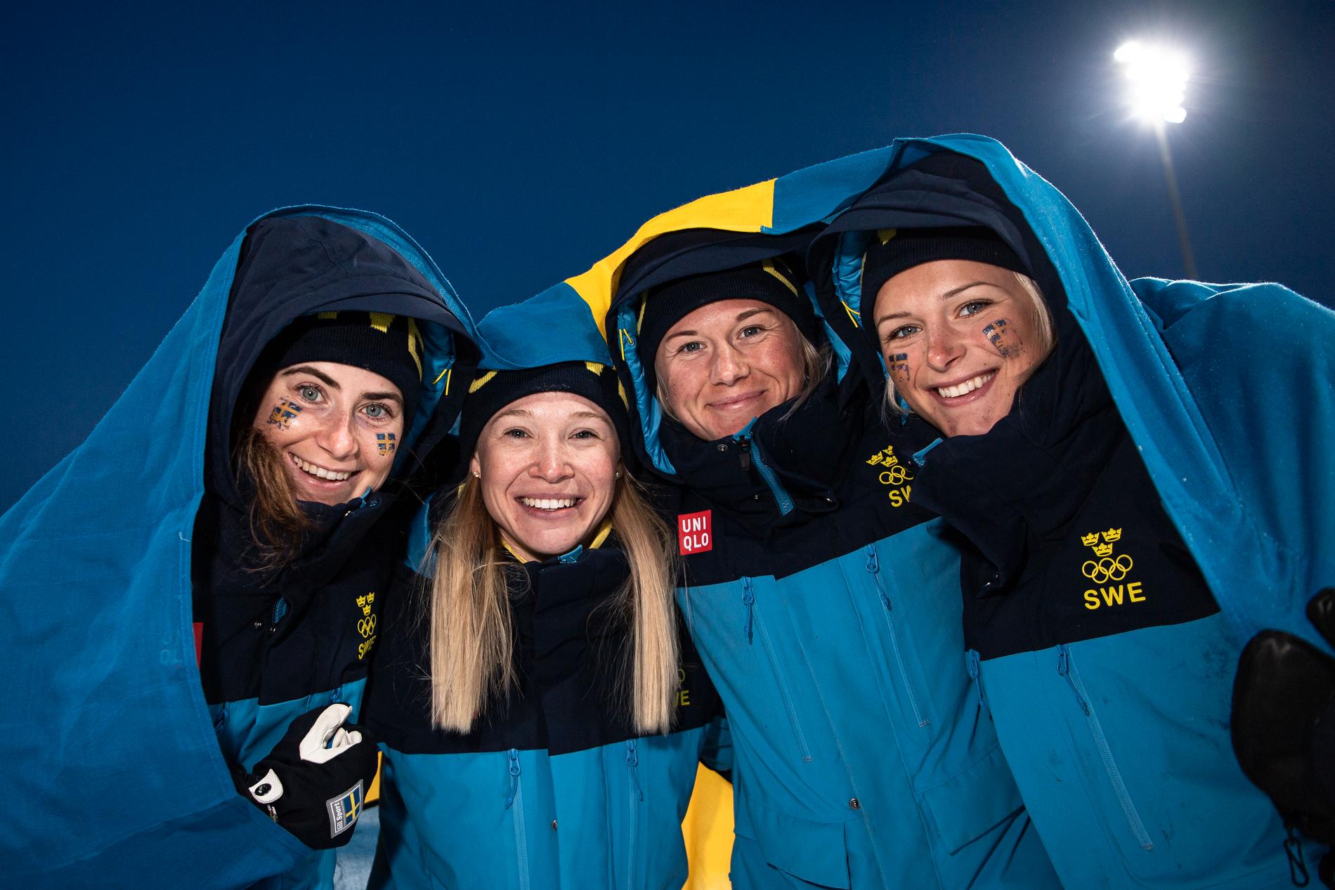 Svenska damerna tog brons i stafetten under OS.