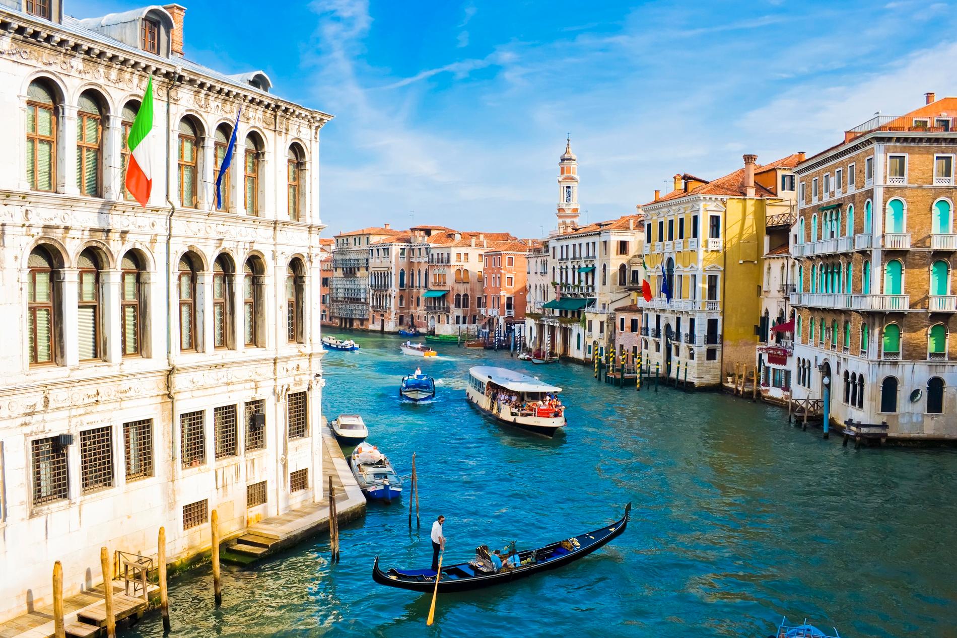 Italienska regionen Veneto, där Venedig är huvudstad, är det sjätte hetaste resmålet i EU, sett till antalet hotellnätter. Arkivbild.
