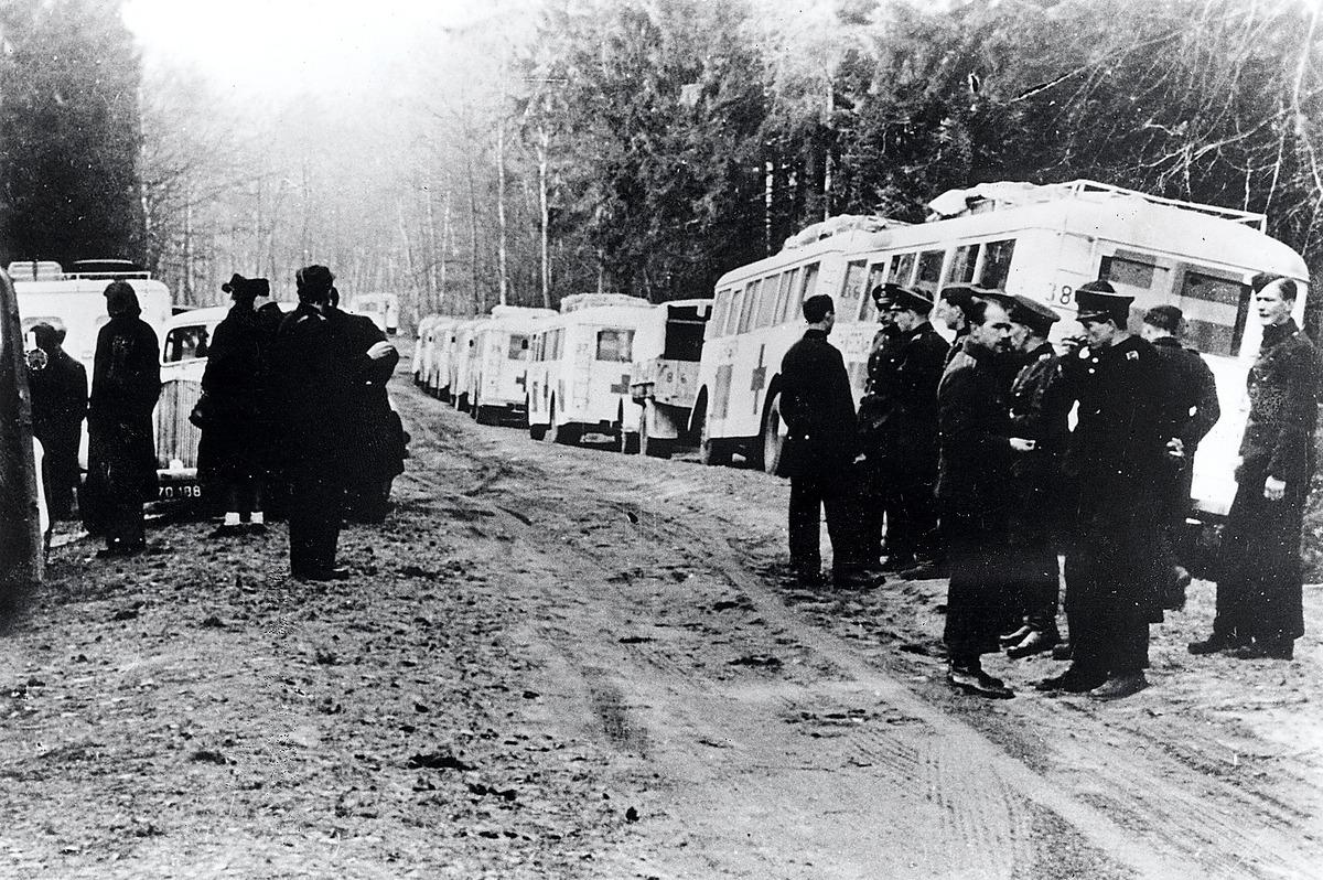 RÄDDADE TUSENTALS  Oavbrutet körde de vita bussarna från Röda korset mellan Tyskland och Sverige under krigsslutet. Sammanlagt räddades 21 700 människor.