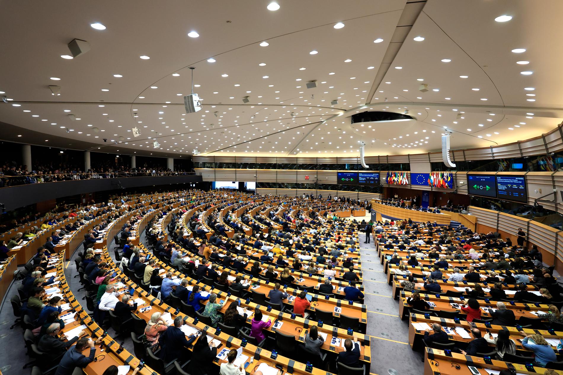 EU-parlamentets ledamöter samlade i Bryssel. Arkivbild.