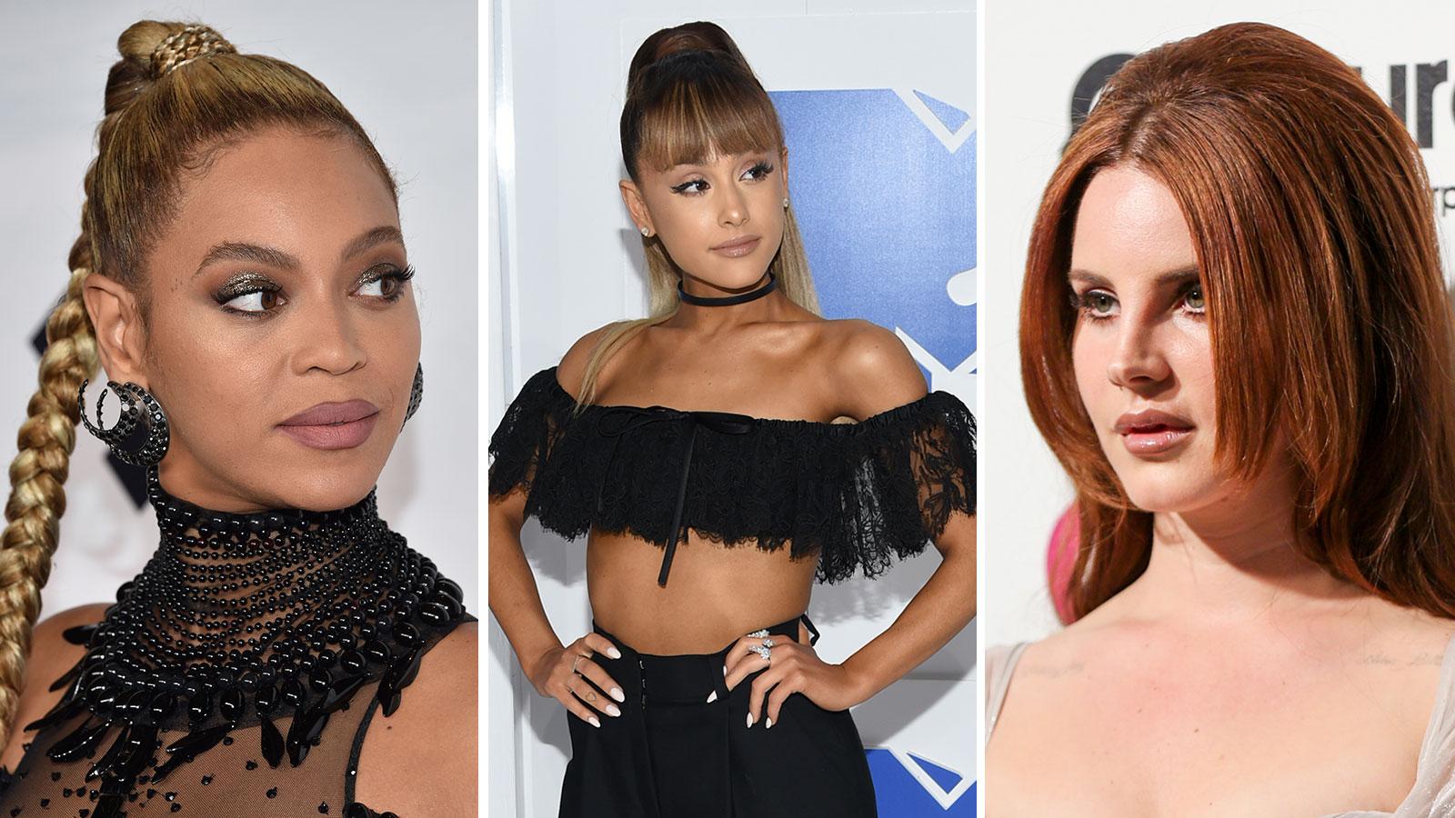 Lana Del Rey nämnde bland andra Ariana Grande (mitten) och Beyoncé i sitt kritiserade Instagram-inlägg.