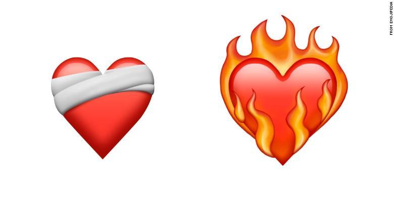 Nya emojis för hjärtesorg.