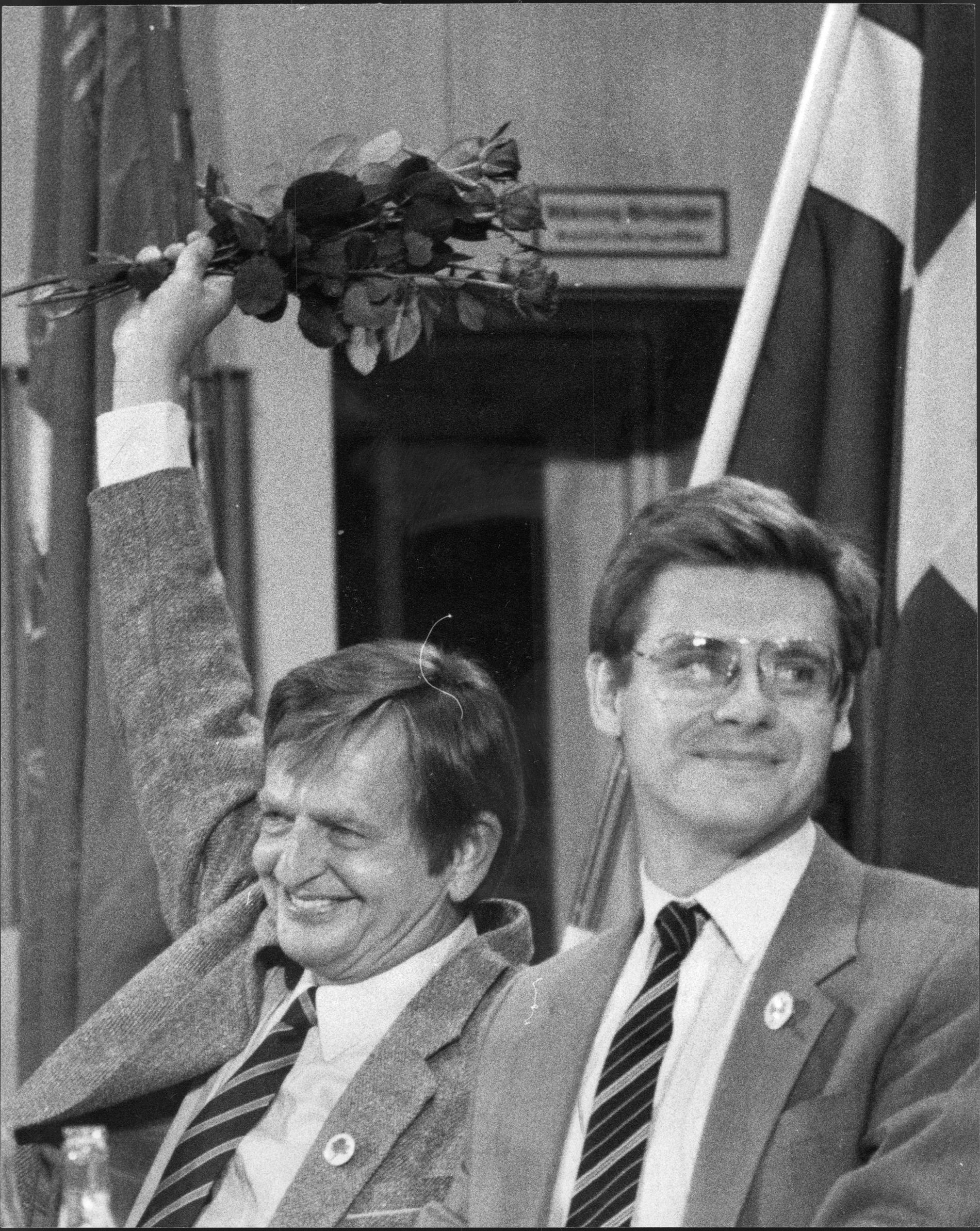 Klas Eklund och Olof Palme. Foto: Thor Lindgren/Arkiv