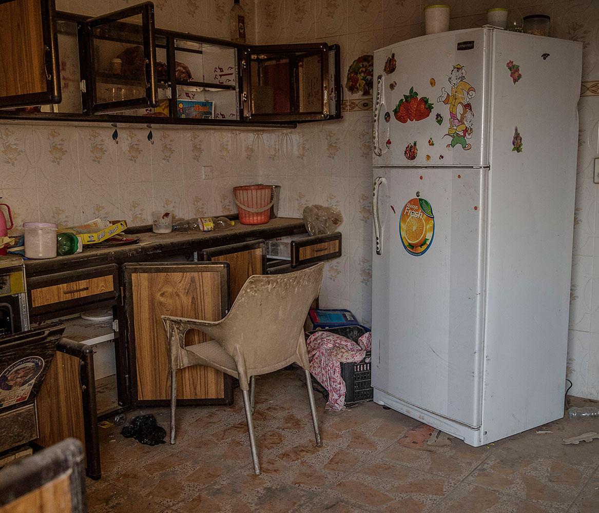 Ett kök i ett hus där IS-terrorister bott.