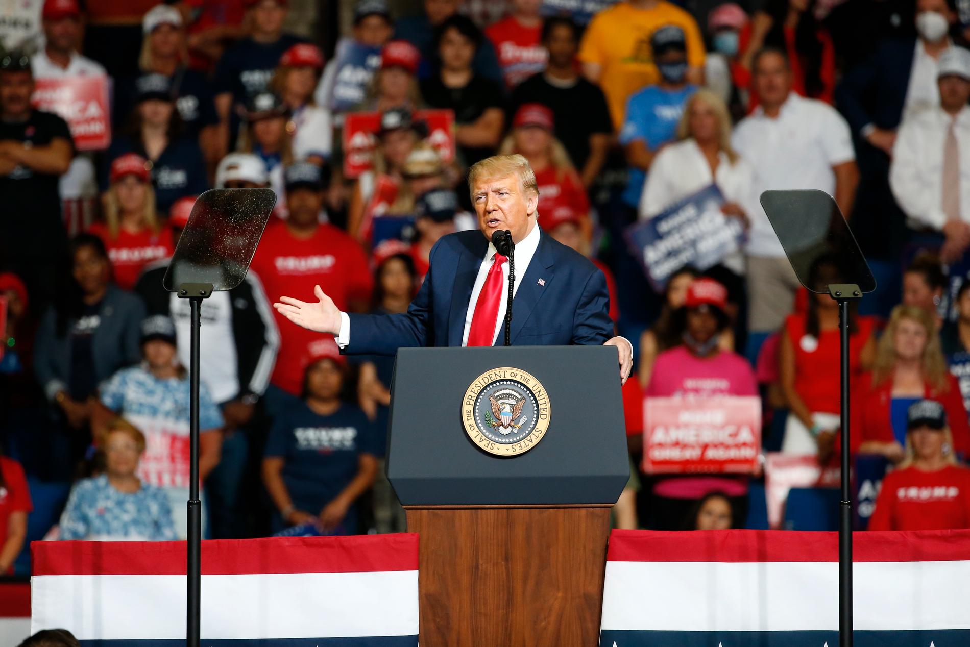 USA:s president Donald Trump under kampanjmötet den 20 juni i Tulsa, Oklahoma.