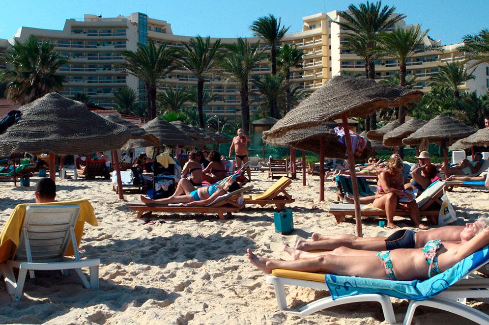 Arkivbild från stranden i Sousse, 2014.