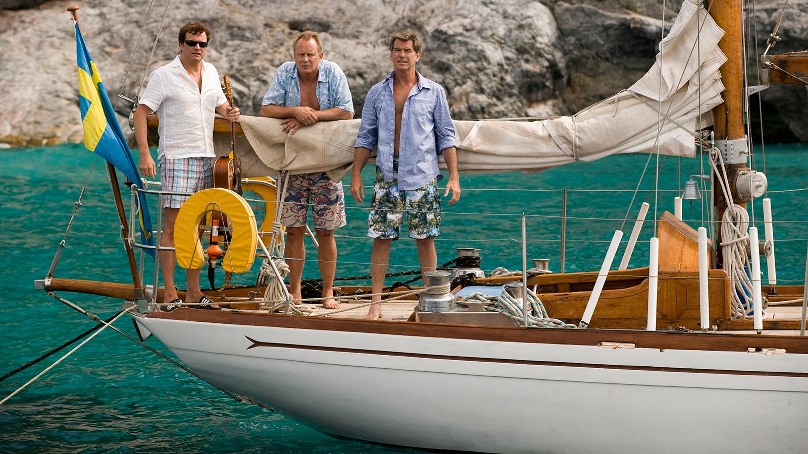 Colin Firth, Stellan Skarsgård och Pierce Brosnan i ”Mamma Mia!”.