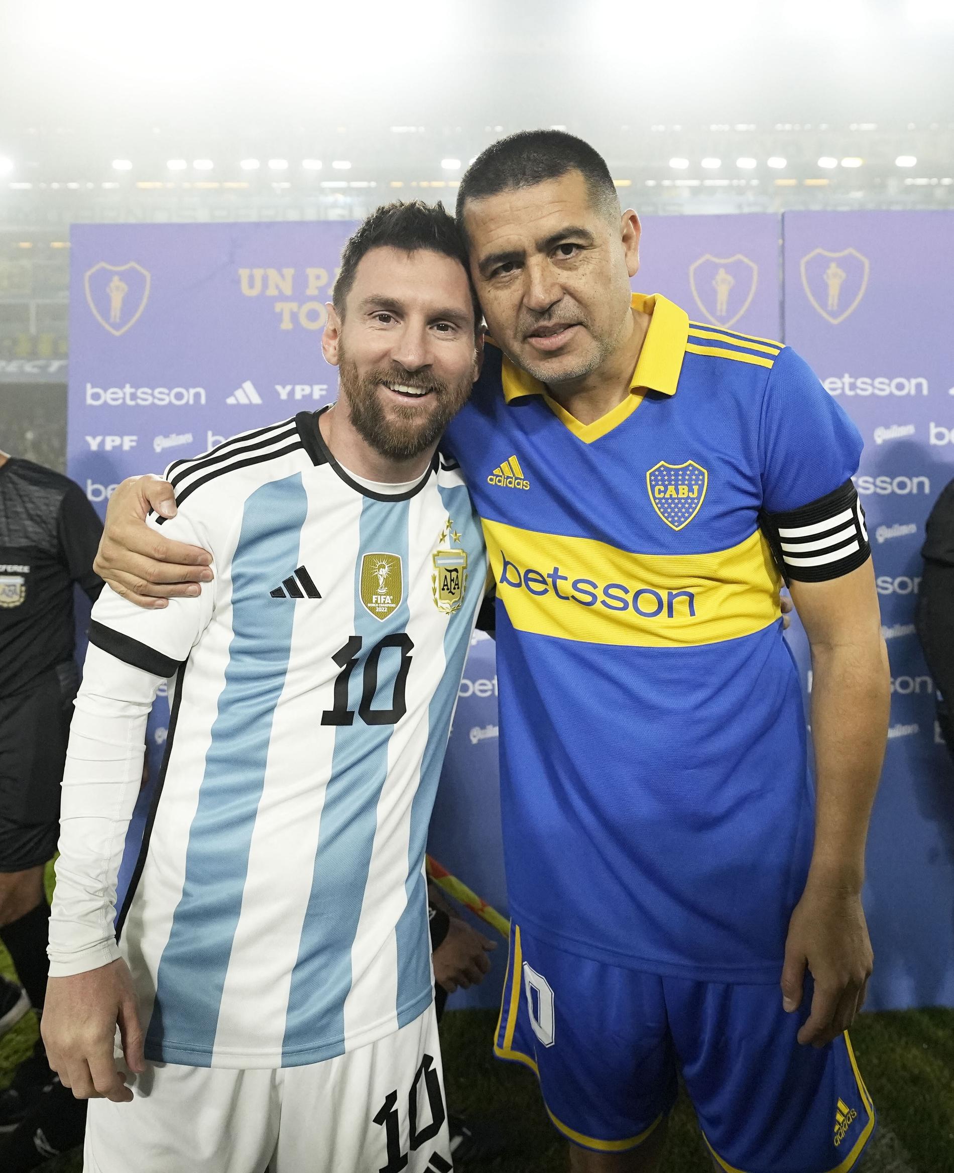 Lionel Messi och Juan Roman Riquelme.