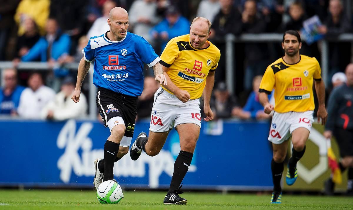 VETERANER PÅ SPRÅNG Fredrik Ljungberg och Håkan Mild jagade en fotboll igen i välgörenhetsmatch.