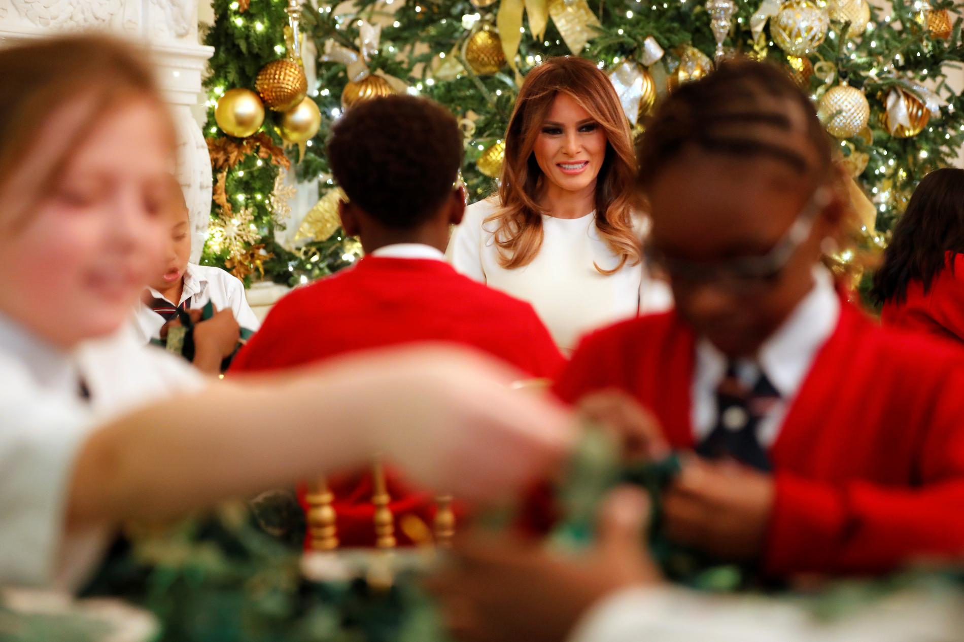 Melania Trump bjöd in både barn och journalister till Vita huset. 