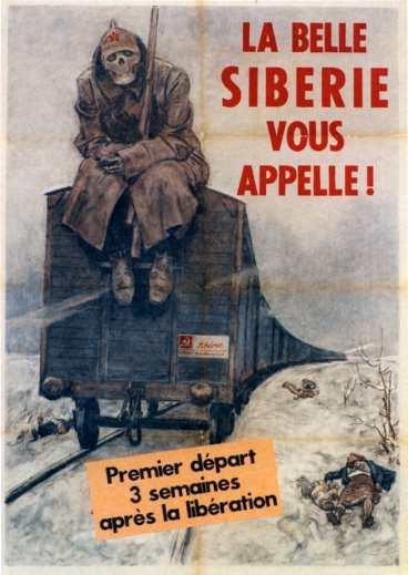 1944. "Det sköna Sibirien kallar!" Denna upplaga spreds i Frankrike efter invasionen.