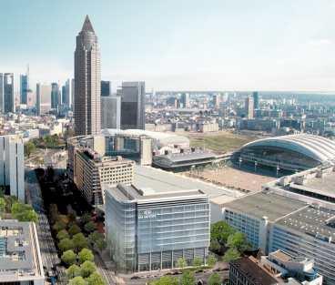 Här ska Kias nya kontor ligga – mitt i Frankfurt och granne med den stora mässanläggningen.
