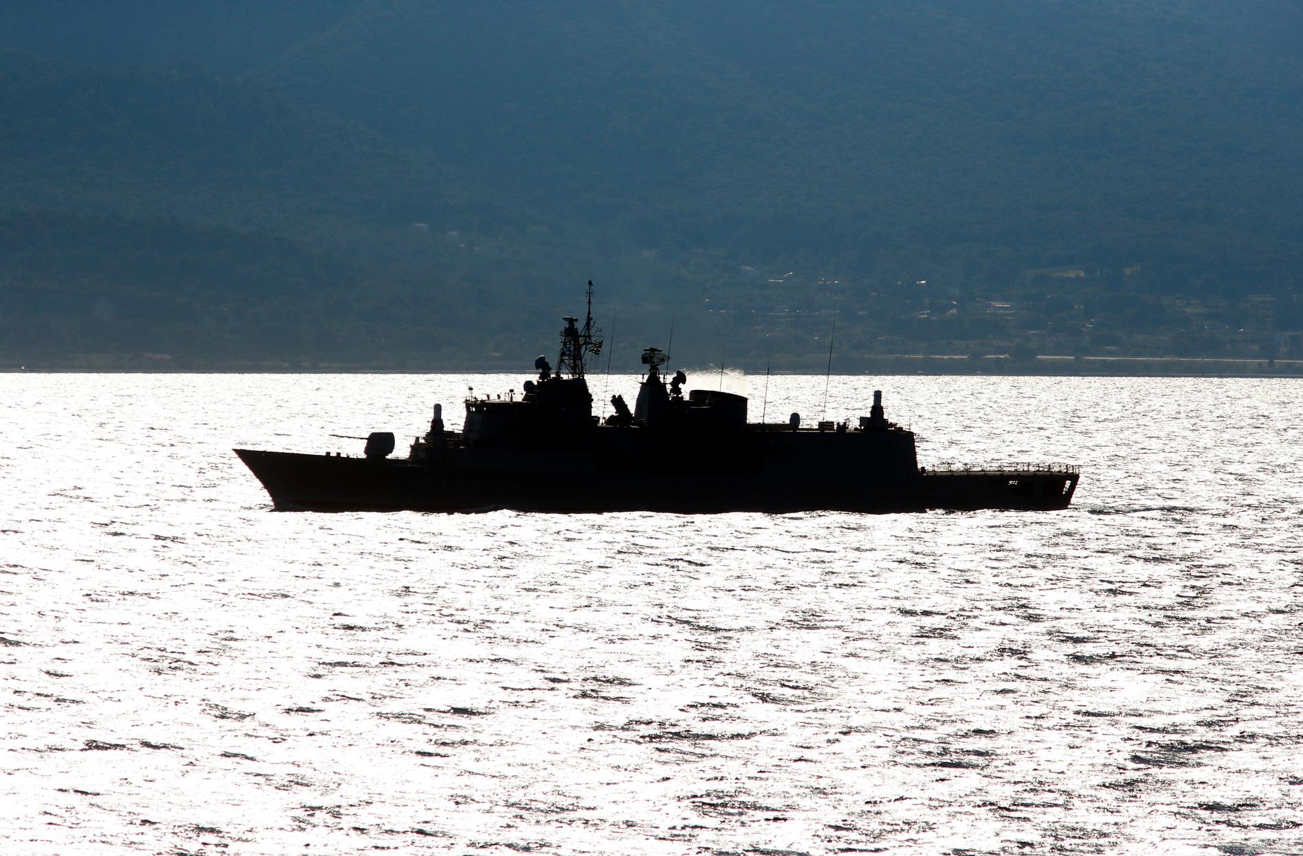 Ett fartyg från den turkiska kustbevakningen på patrull i Egeiska havet. Arkivbild.