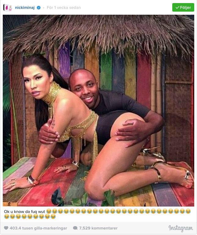 På sociala medier postar museibesökare bilder på sig själva med Nicki Minajs vaxdocka – i mer eller mindre utmanande poser.