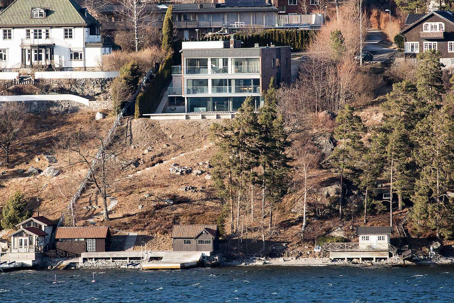 Alexander Ernstbergers villa på Lindingö, som Kronofogden gjorde en Razzia mot 2021.